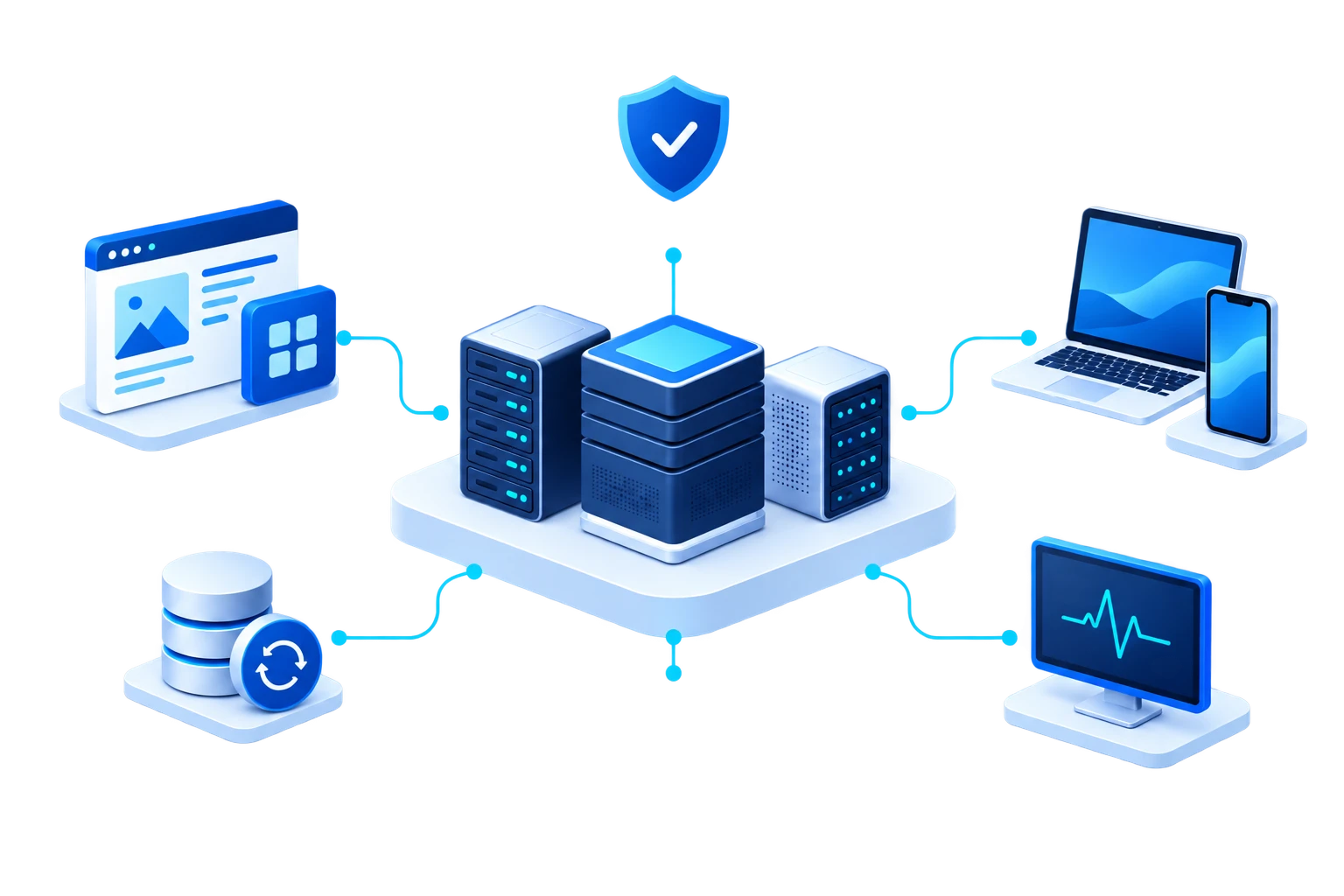 Connected applications and infrastructure protected and managed by Opsia.