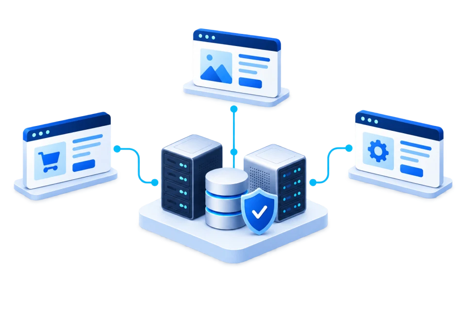 Websites and applications on managed hosting infrastructure.